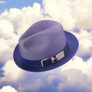 MONTIQUE MENS ROYAL BRAIDED TWO TONE STINGY BRIM PINCH FEDORA HAT. H68.